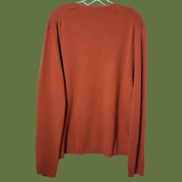 Banana Republic Mens 100% Cashmere V-Neck Sweater Orange Large - Picture 2 of 10